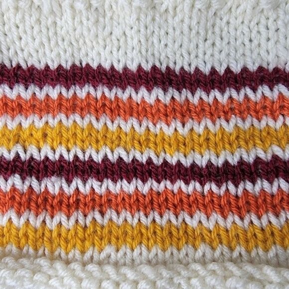 🍁 Gold Orange Burgandy & Cream Crochet Knit Handmade Neck Warmer Gaiter - Picture 4 of 11